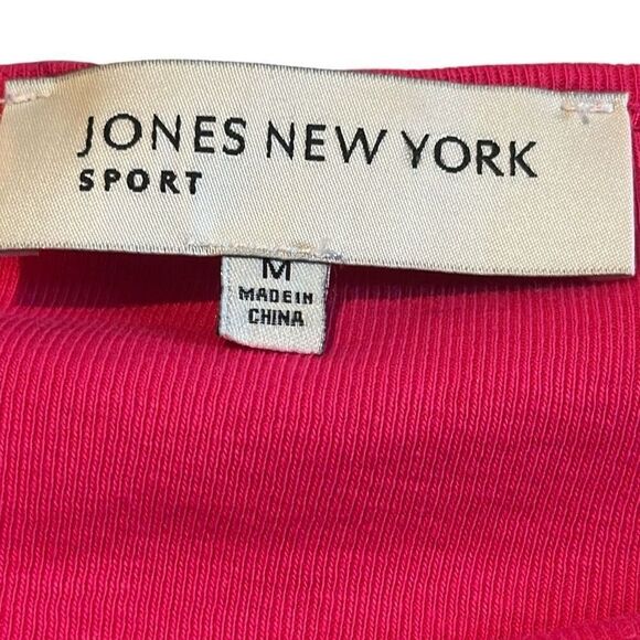 Jones New York Red Boat Neck Button Roll Tab Sleeves Top Ladies Size Medium - Picture 3 of 10